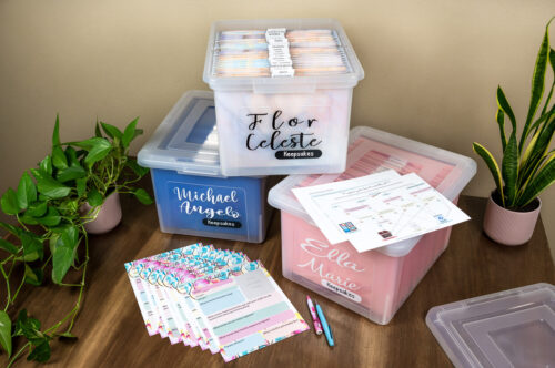 DIY Kids' School Keepsake Bin Kit Personalized Keepsake Box, Memory Box,  Artwork Organization, Schoolwork Bin Folders Not Included 